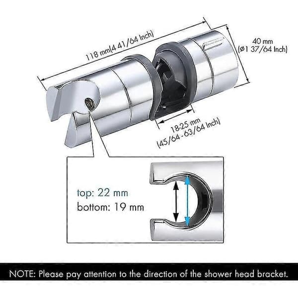 Dusjhodeholder 18-25mm Diameter Hånddusjholder Baderomstilbehør Justerbar Dusjsøyle Erstatning Dusjhodeholder Abs Krom, Pb4-ch