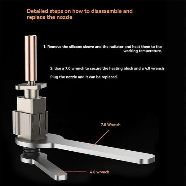 For X1 3D Printer Hotend Kit med køleventilator, hærdede stål dyser, forbedret printpræcision 0.8MM