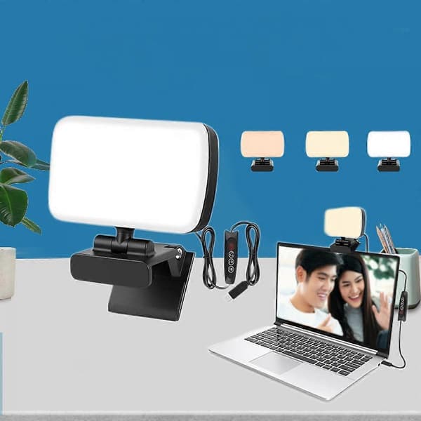Videokonferensbelysning, LED-fyllnadsljus för laptop/dator