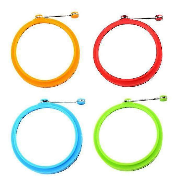 4 stk. Eggering Omelett Silikon Rund Eggform Steke Egg Form For Frokost Baking