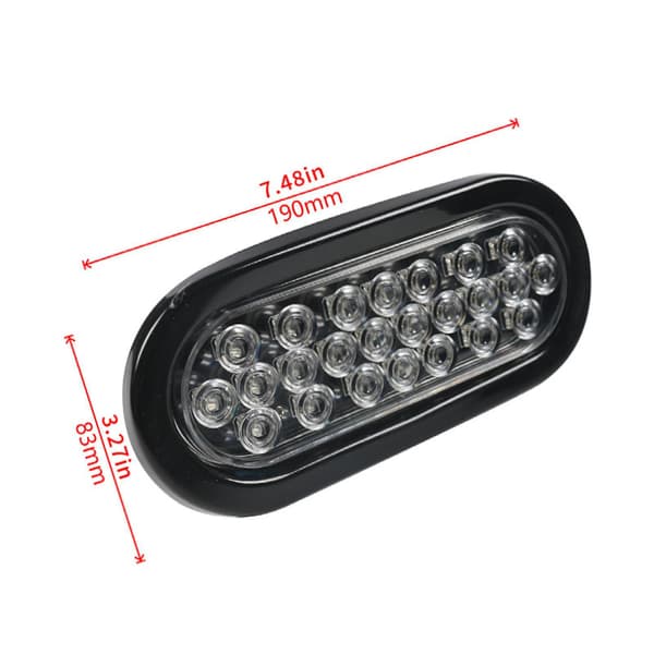 2x Generisk Oval LED Tilhenger Baklys 12V 0.4A Erstatning Biltilbehør White Bulb 19cmx8.3cm