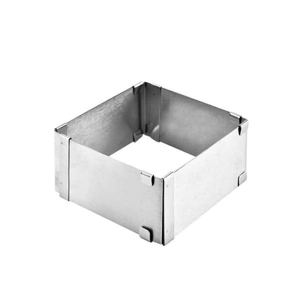 Kageforme & -forme Stor kagering Rustfrit stål Teleskopisk justerbar lang firkantet ring Bagning