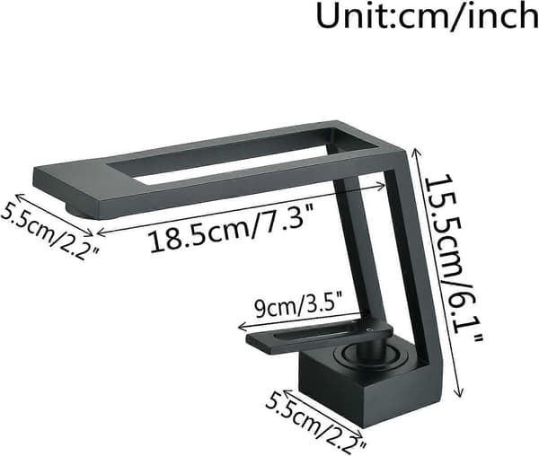 Badeværelsesvask Blandingsbatteri Kreativt Design Mat Sort
