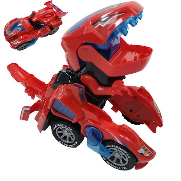 Metamorfos Dinosaurie LED Bil Leksaker Flexibelt Universalhjul Blinkande Ljus Som Gåva Med Musik red