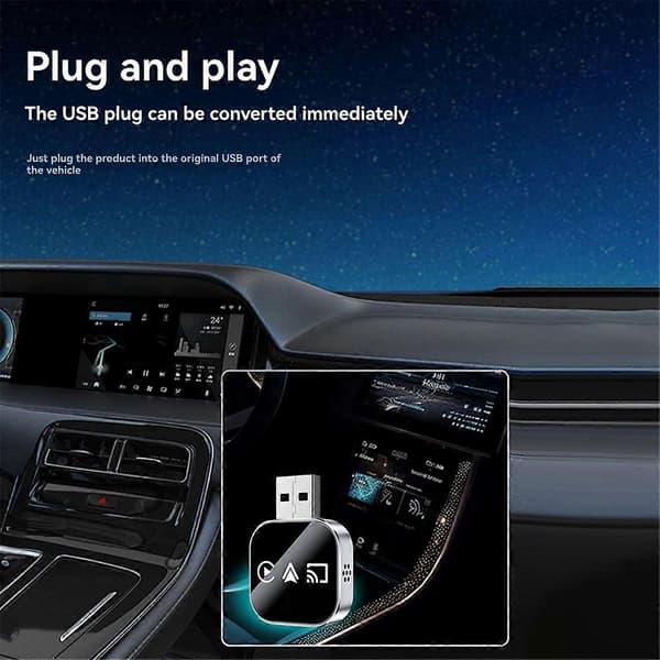 3-in-1 langaton Carplay Smart Mirror Link Carplay Android Auto USB Dongle -sovitin langallinen Carplay Wi-Fi:iin