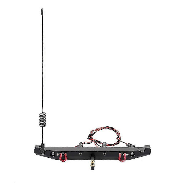 Metall Bakre Stötfångare Med Led Ljus Antenn Dragkrok För 1:10 Rc Crawler Bil Trx4 Axial Scx10 90046