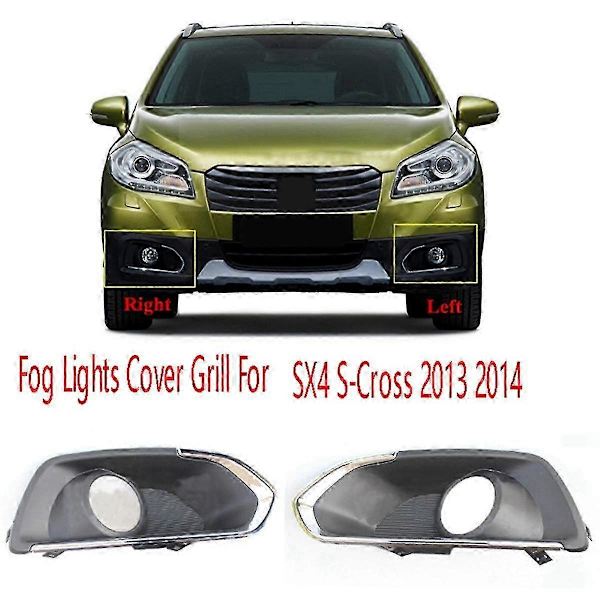 1 par frontfangerramme tåkelys trimdeksel grill for SX4 S- 2013-2016 tåkelyshette kromdekor Black