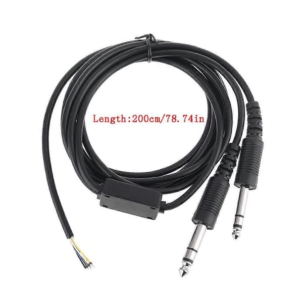 DIY Aviation Headset Dobbelplugg Fly Holdbare Hodetelefoner Erstatningskabel