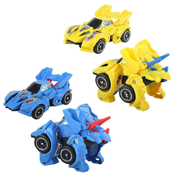 2 st Transformerande Dinosaurieleksaker Dinosaurie Transformer Bil Leksak Dra Tillbaka Dino Racerbil Födelsedag Julklappsleksaker För Pojkar Och Flickor SS C