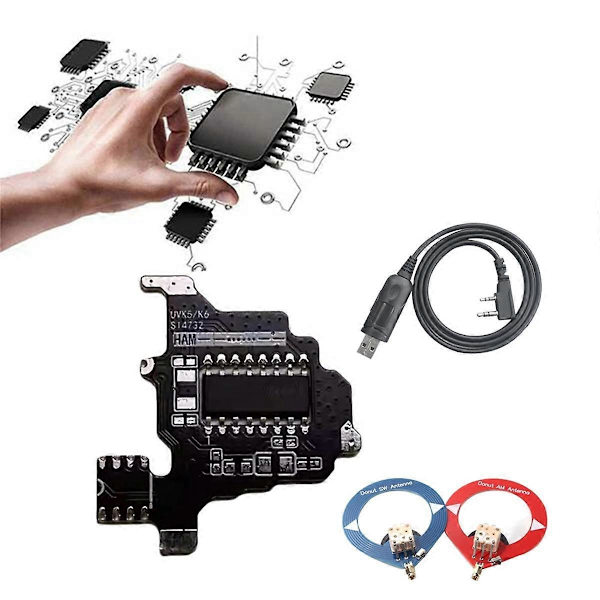 SI4732 Modul Modifiering+2XDonut Antenn för K5/K6 Kortvågsradio Modul Intercom Modifieringsmodul Black