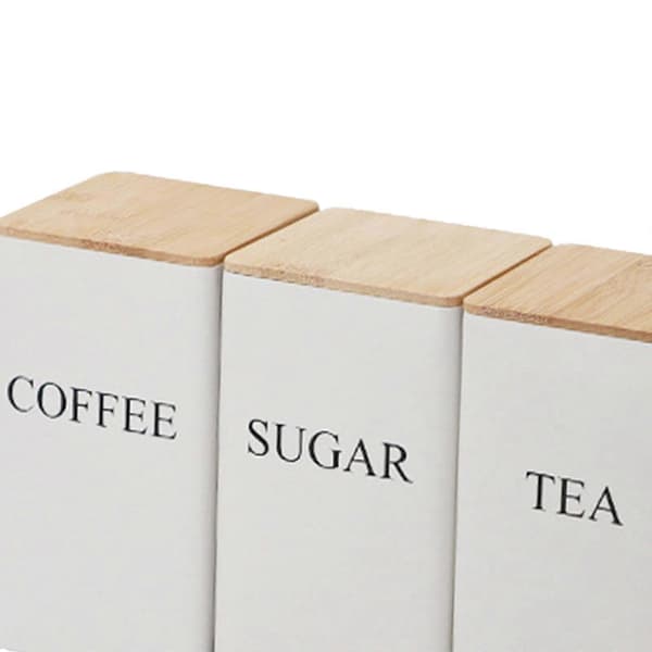 3 Stk. Kaffe Te Sukker Beholdere Moderne Køkkenbeholdere til Bordplade White 3pcs Jars Optional