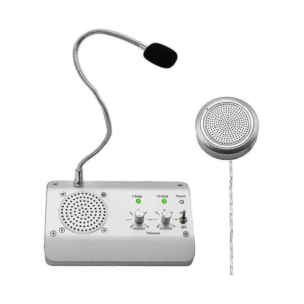 Vindushøyttalersystem, toveis vindusmikrofon intercom høyttaler, intercom system for bedrift, kontor, skole EU-plugg