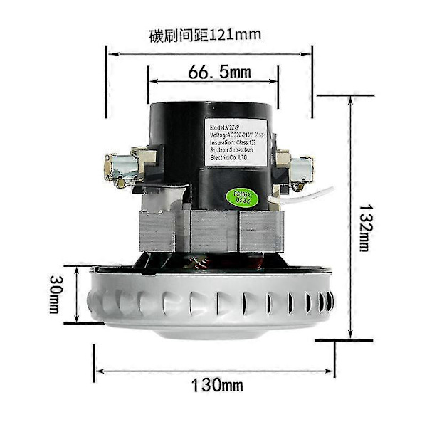220V 1400W Dammsugarmotor för Deerma Dammsugare Ersättning