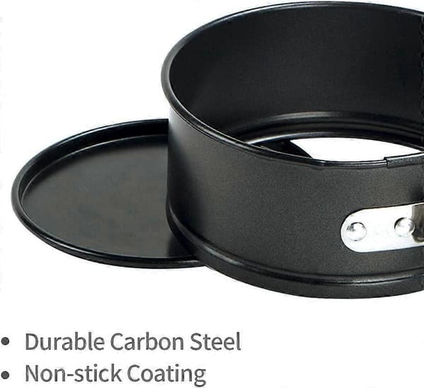 Mini Springform Kakform Liten Rund 11 cm Kakform Non-Stick Beläggning Kolstål Liten Bakform, 2-pack Svart Rund