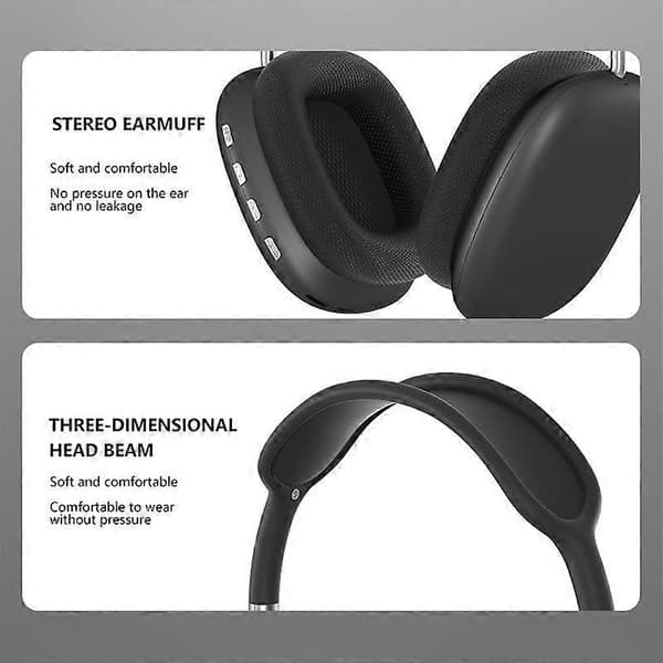 Bluetooth Hörlurar Vikbara Trådlösa Hörlurar Stereo Bas Hörlurar med Mikrofon HG