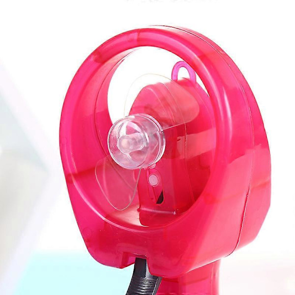 Sininen Mini Handheld tuuletin Kannettava vesisuihku kaulatila Paristokäyttö