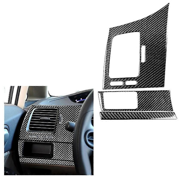 3 stk. for 8. 2006-11 Karbonfiber Førerside Dashbord Deksel Trim