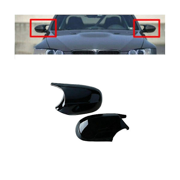 Bil Blank Svart Bakspeildeksel Sidespeilhus Trim For 3-serie E90 E91 E92 E93 2008-2013
