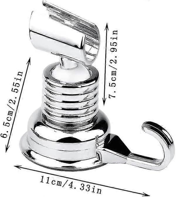 Duschmunstyckshållare, sugkopp, 360 roterande, justerbar, väggmontering, ingen borrning (silver)