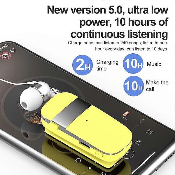 Mini Trådlöst Bluetooth Headset Samtalspåminnelse Vibration Clip Business Auricular Headset Handsfree Hörlurar HG