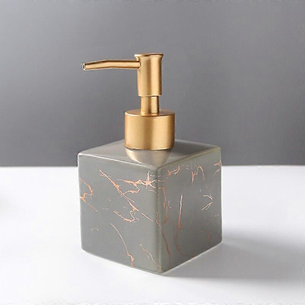 Nestesaippua-annostelijat Marmoroitu keraaminen manuaalinen saippua-annostelija Lotion Shampoo Pullo Aromaterapiapullo Kylpyhuonetarvikkeet S-grey