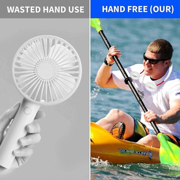 Halsfläkt Bärbar Handhållen Handfri USB-fläkt Minisporthalshängande fläktar Skrivbord Small Fans Office