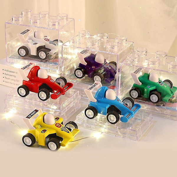 (4-pack) Barnens Pullback-bil Mini Legeringsbil Leksaksbil Pojke Bilset Olika Simuleringsmodeller Falltålig (Racing)