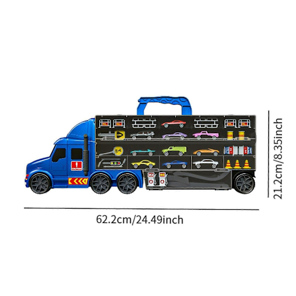 Hauler-rata-autonheitto kuljetusauto lelu 3 4 5 6 -vuotiaille lapsille pojille blue
