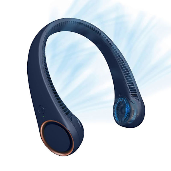 Handsfree, bladlös kylhalsfläkt (BLÅ)