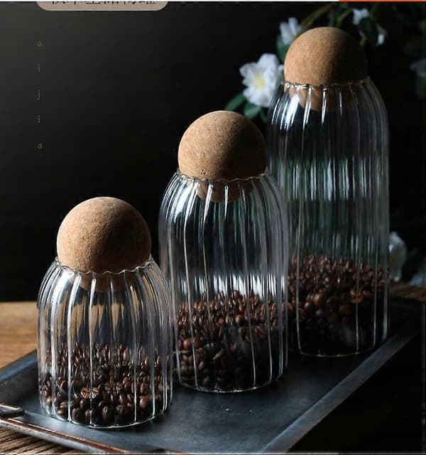Slikbeholder til madkorn til terrariumtank multicolor