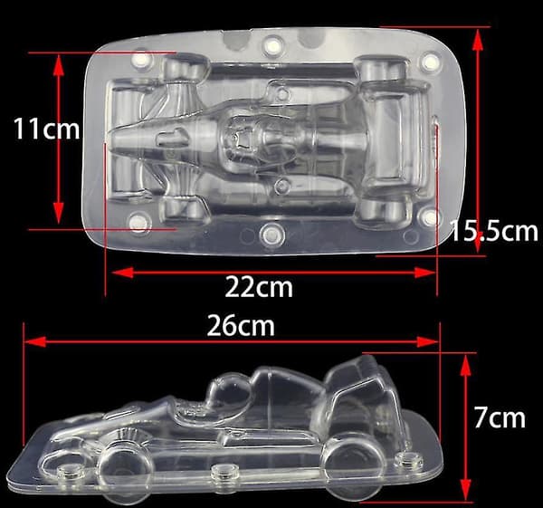 Bakplåtar 3D Bilform Polykarbonat Chokladformar Chokladkakor Formar Bricka Polykarbonatplast
