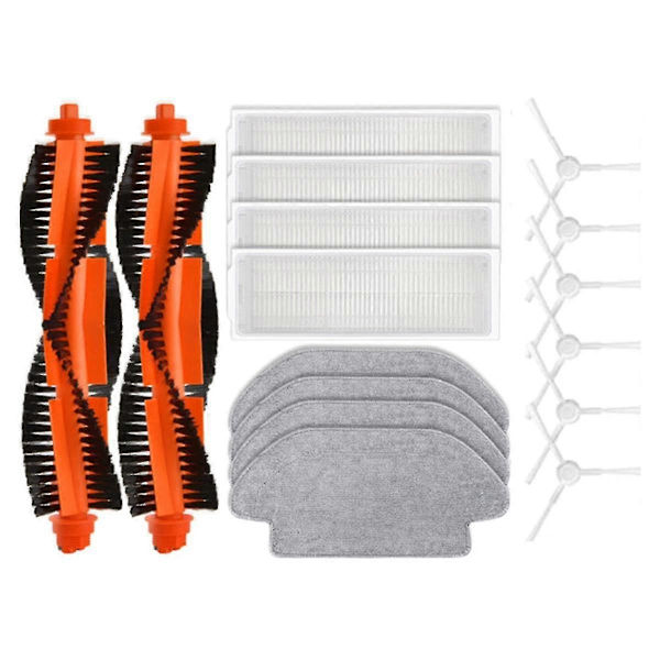 16 st Ersättningsdelar för Xiaomi Robotdammsugare S10 Xiaomi Robotdammsugare S12 B106GL Huvudborste Sidoborste Hepa Filter Moppduk