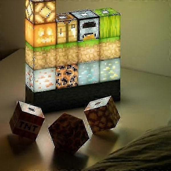 Minecraft Natlamper Stick Lampe Usb Dekor Byggeklodser Hs