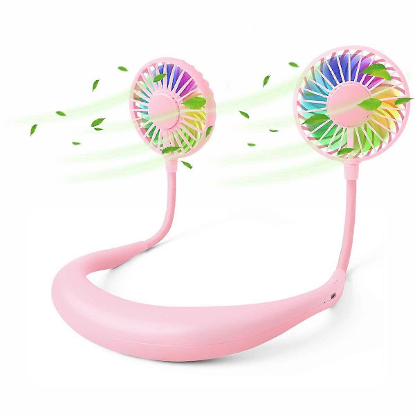 Kaula Kannettavat urheilufanit Hand Free Ladattavat Mini-USB-kuulokkeet Suunniteltu käytettäväksi pieni vaaleanpunainen