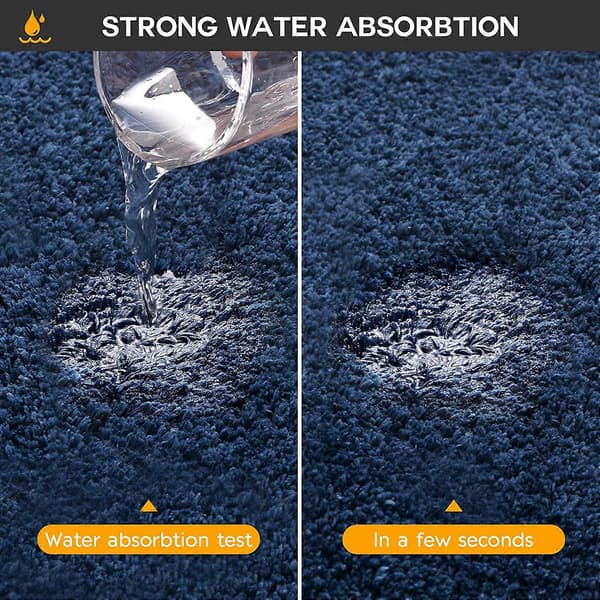 Ekstra mykt og absorberende baderomsteppe med sklisikker bakside Blue