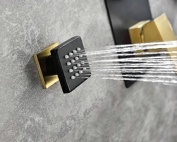 Badeværelse Bruserhoved Børstet Guld Firkantet Bruserhoved
