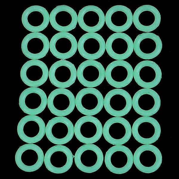 30 stk./pakke Gummispiker Telt Fluorescerende Ring Camping Spiker Nattsyn Lysende Ring Rund Multifunksjonelt Telttilbehør