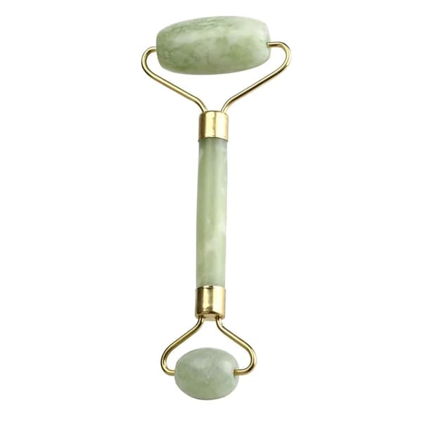 1 stk Dobbelthodet Jade Ansiktsmassasjerulle Ansiktsløft Slanking Kropp Hode Nakkemassasje Rullende Jade~02986