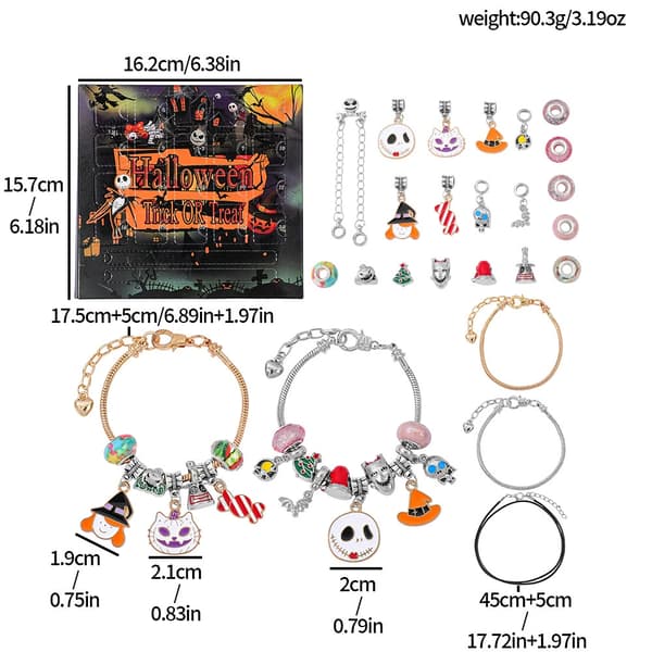 Halloween armband för barn, blind box set, DIY-kit, materialkit, tillbehör, presentförpackning