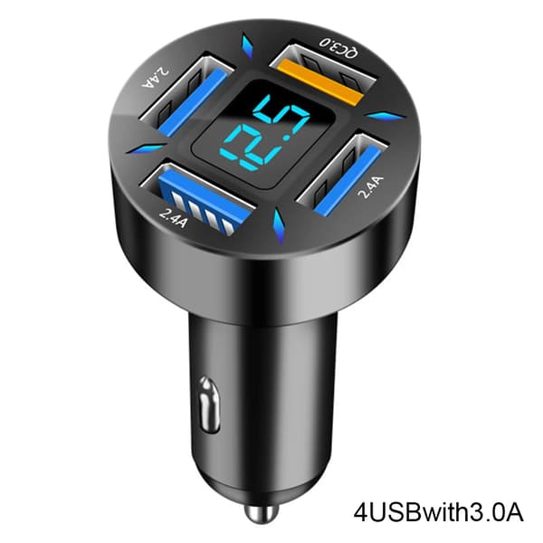 66W 4 porter USB PD Rask Billader QC3.0 Type C Hurtiglading Biladapter Sigarettenner Socket Splitter for iPhone Xiaomi~05253