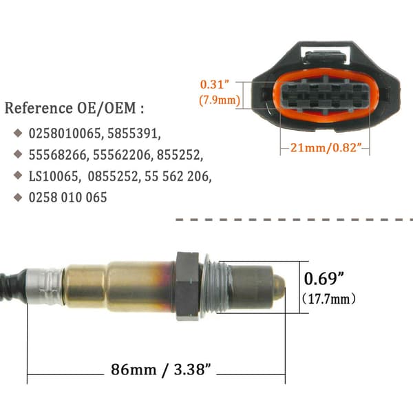 Velegnet til Opel Vauxhall auto reservedele iltsensor 55562206 0258010065~01240