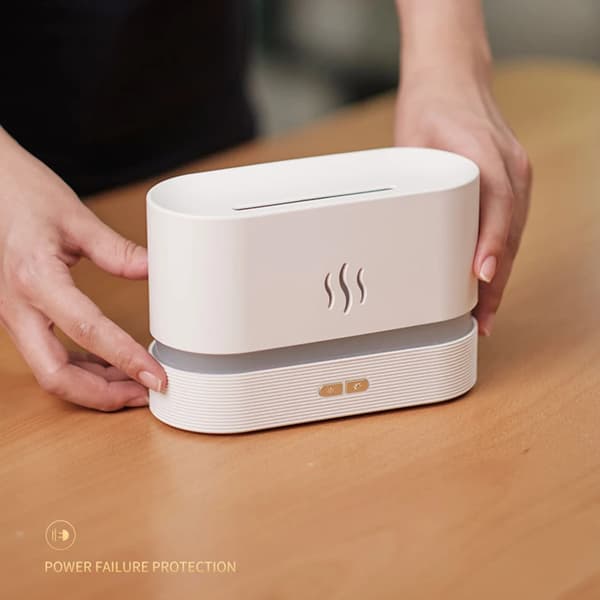180ML Eterisk Olja Diffuser Tyst Fackellampa Luftfuktare Arom Diffuser för Hemmakontor Luftfräschare Doft Lugn Sömn~03737
