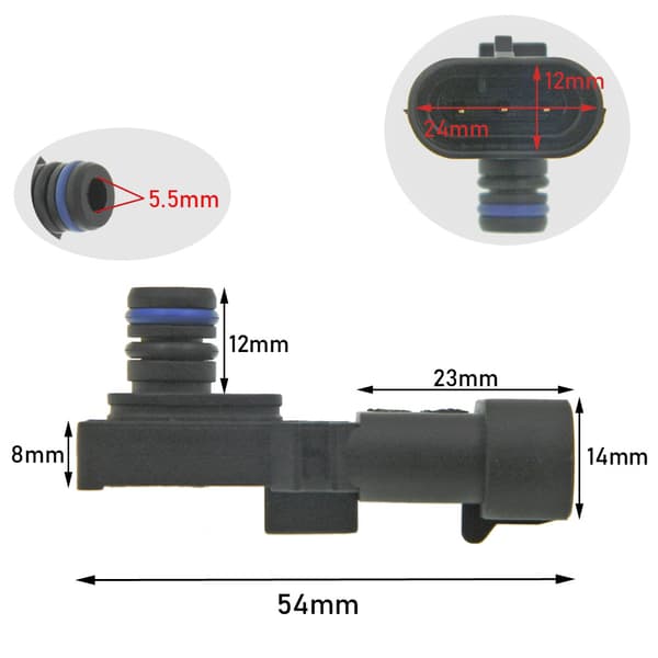 Passer til Renault, Opel og Nissan indsugnings tryksensor 8200719629 2508500QAA~01309