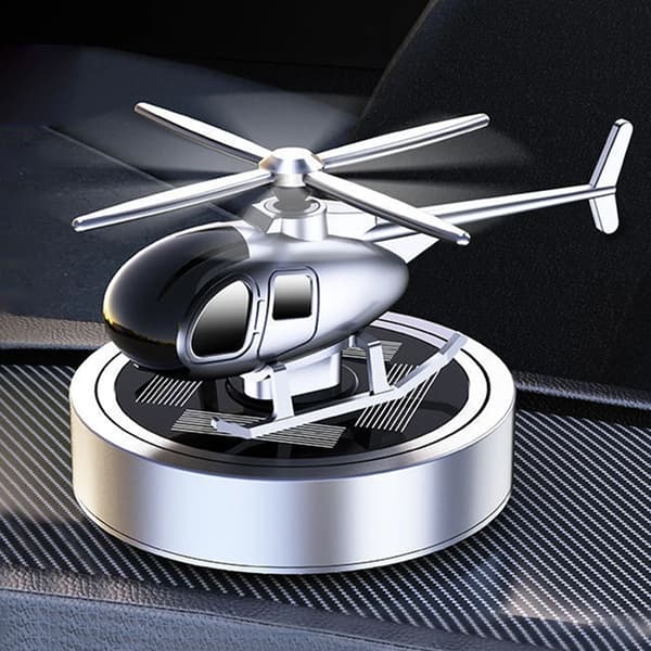 Bil luftfrisker solcelle helikopter model dekoration aromaterapi bil interiør tilbehør roterende propel parfumefordeler~00879