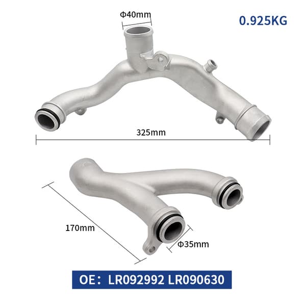 Autodele til Land Rover vandrør aluminium LR092992+LR090630~02567