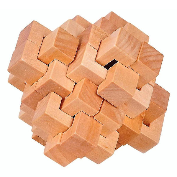 Wood Cube Puzzle Brain Teaser Leksaksspel för vuxna / barn T 155e Fyndiq