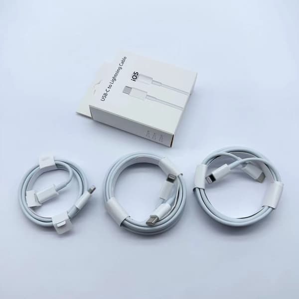 3-pack 2m Lightning-kabel för laddning och överföring, 2 st USB-C Vit 3-PACK 2M laddningskabel 3-PACK 2M laddkabel