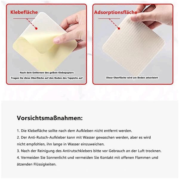 Home Techpro Teppefester, 4 stk. Sklisikre Vaskbare Fester for Teppe