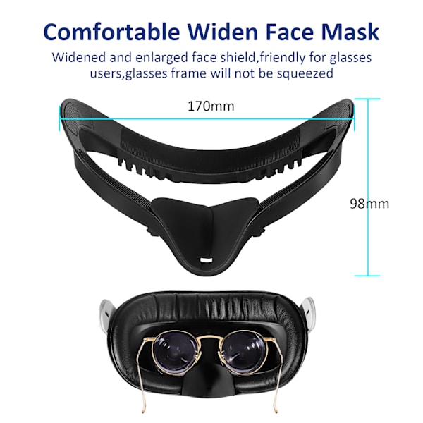 4 delar/ set Ersättning för Oculus Quest2 Leather Eye Mask Shade