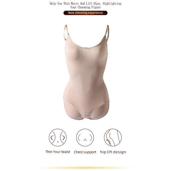 Shapewear i ett stycke för kvinnor för mage och höftlyft Apricot S